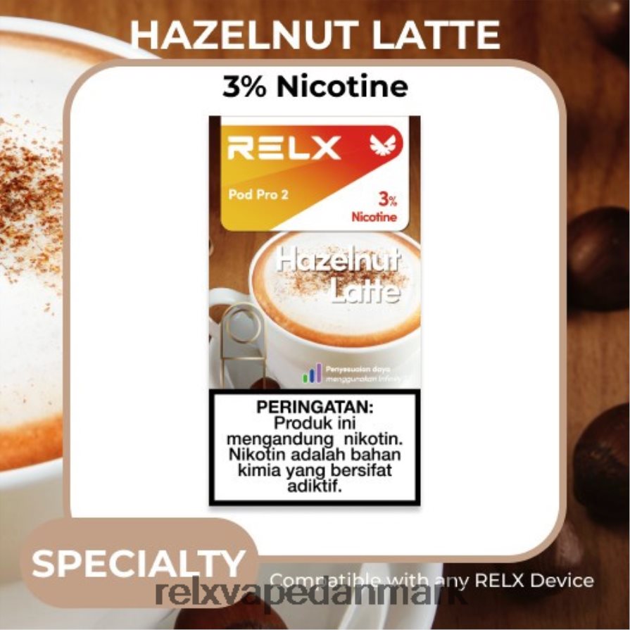 hasselnødde latte kaffe RELX pod pro 2 - 3 bælg - RELX vape price V64XDP119