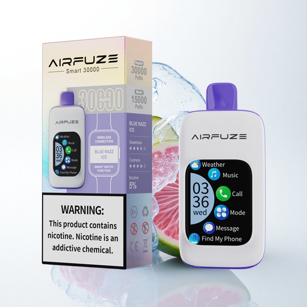 AirFuze Smart 30000 Puffs Blå Hindbær Is med 5% Nikotin og 900mAh