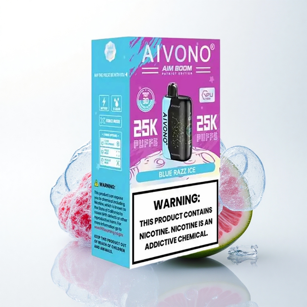 Aivono Aim Boom 25000 Puffs Blå Hindbær Is 650mAh 0% Nikotin
