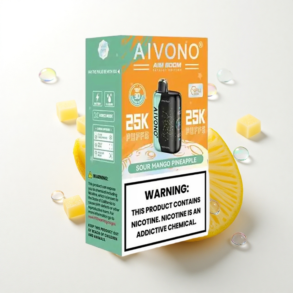 Aivono Aim Boom 25000 Puffs Sure Mango Ananas med 0% Nikotin og 650mAh