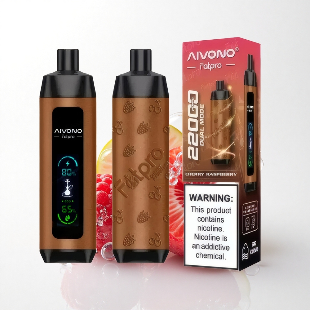 Aivono Aim Fatpro 22000 Puffs Kirsebær Hindbær 5% Nikotin 600mAh