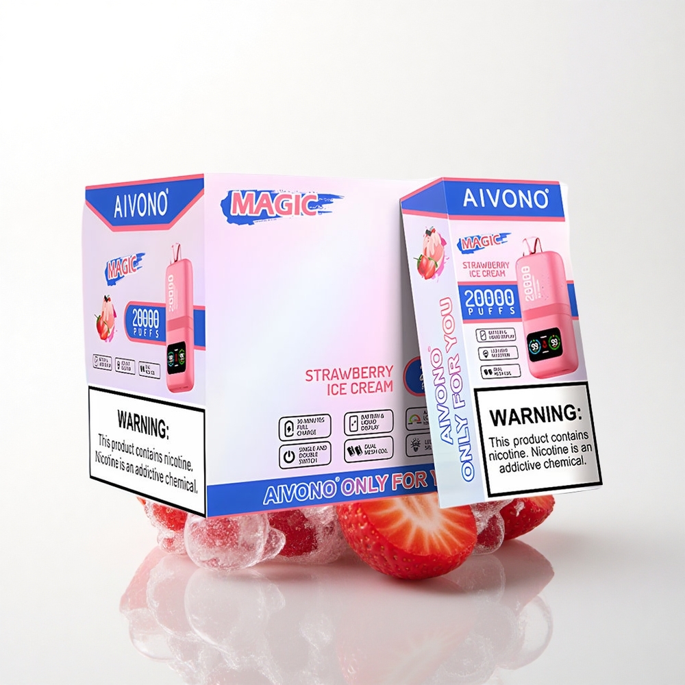 Aivono Aim Magic 20000 Puffs Jordbær Iscreme Dual Mesh 600mAh 5% Nicotin