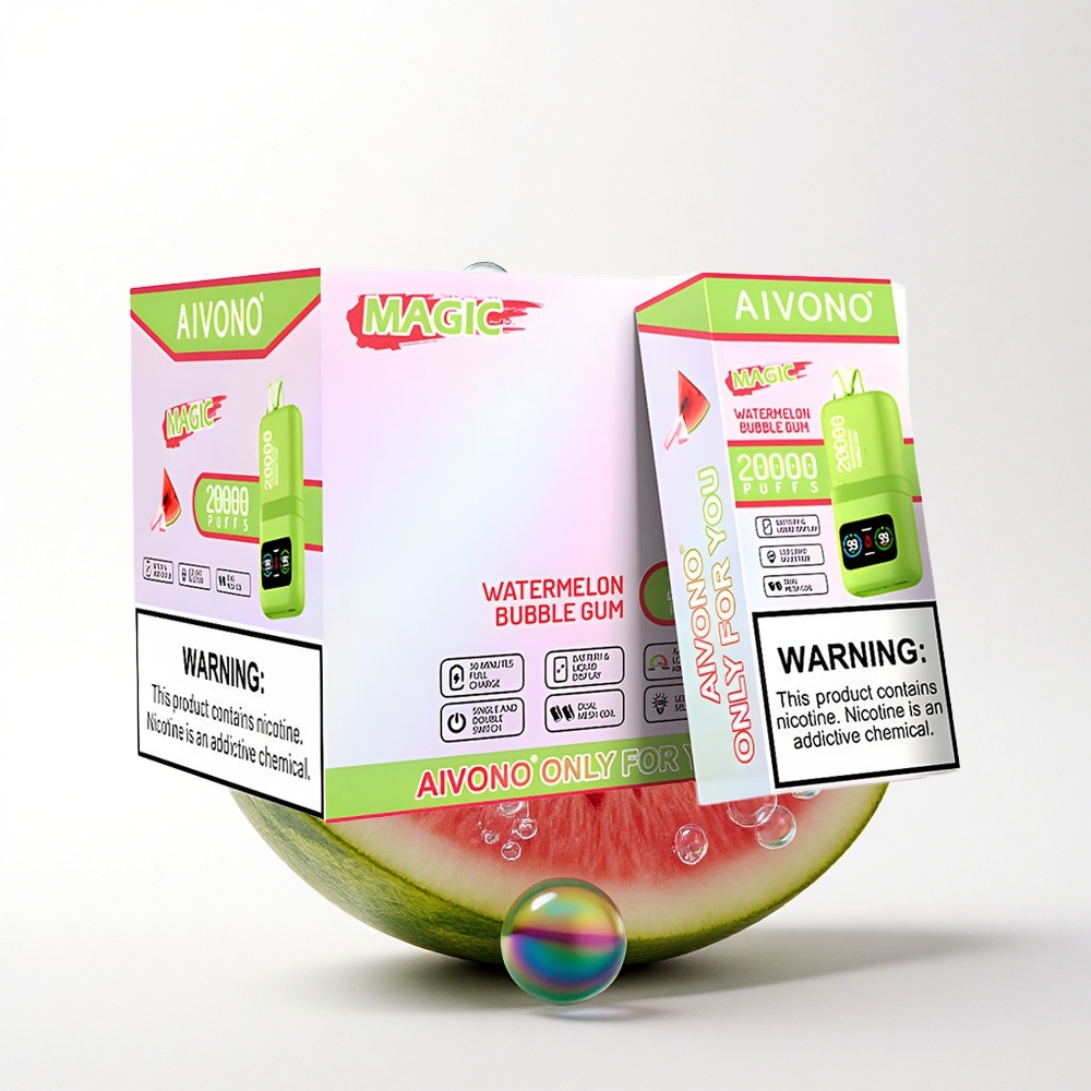 Aivono Aim Magic 20000 Puffs Vandmelon Bubblem Gum med Dual Mesh Coils og 600mAh