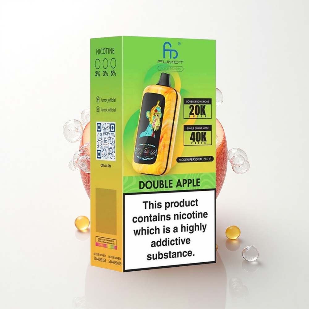 Fumot Digital Monkey 20000/40000 Puffs Dobbelt Æble Dual Mesh Coil 850 mAh