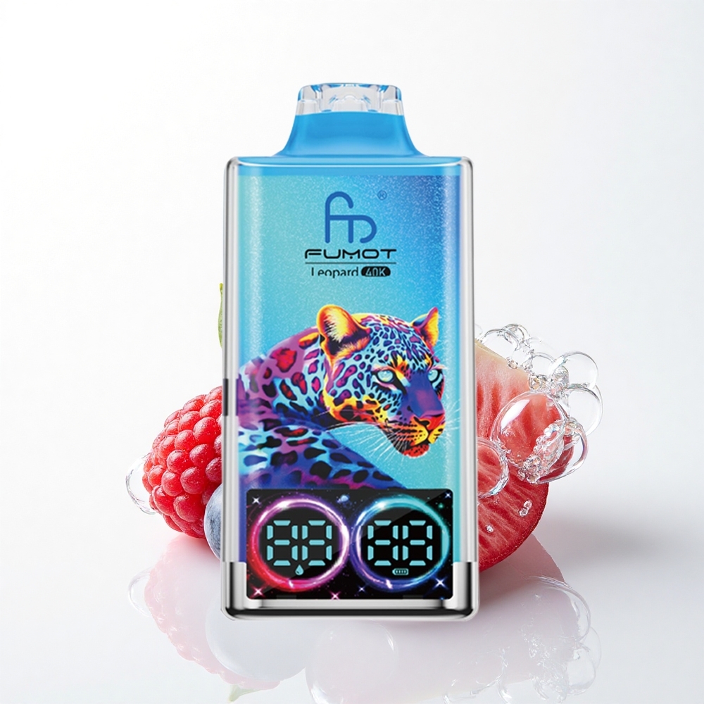 Fumot Leopard 40K Puffs Blåbær Hindbær 5% Nikotin 700mAh Dual Mesh