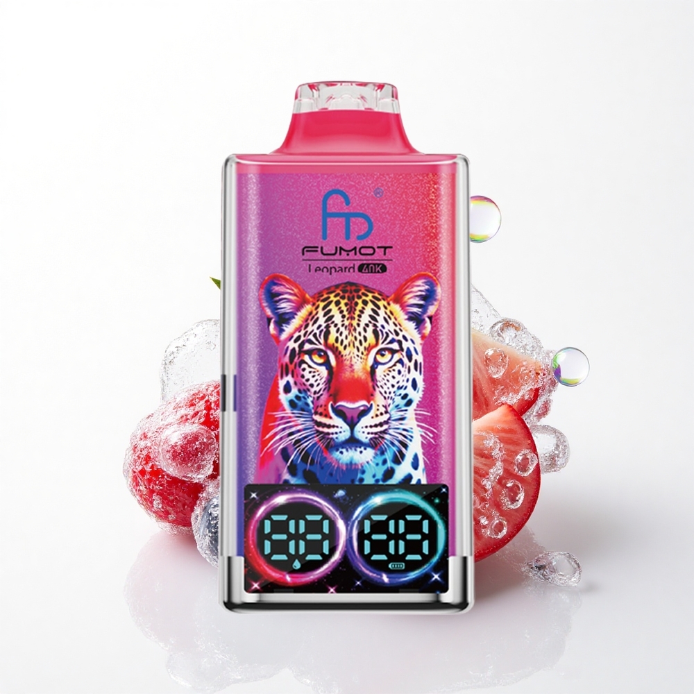 Fumot Leopard 40K Puffs Blåbær Kirsebær Tranebær 5% Nicotin 700mAh Dual Mesh