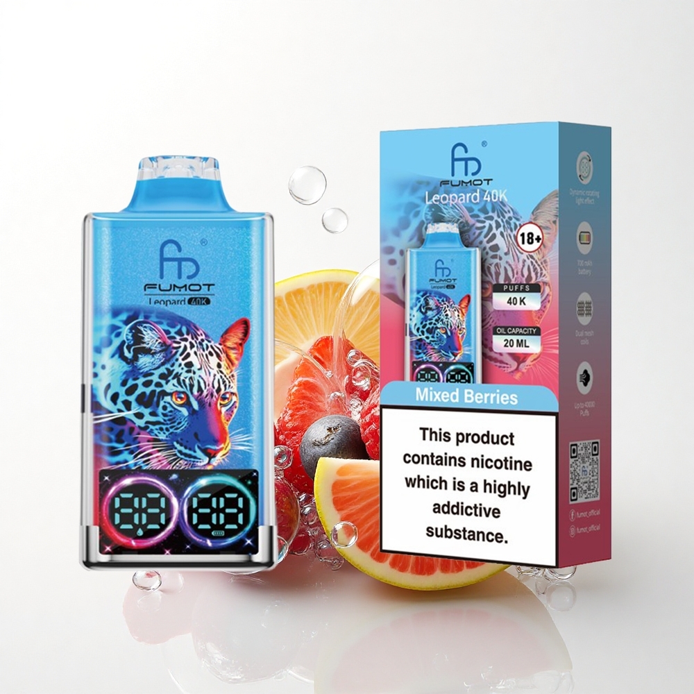 Fumot Leopard 40K Puffs Blandede Bær 5% Nikotin 700mAh Dual Mesh