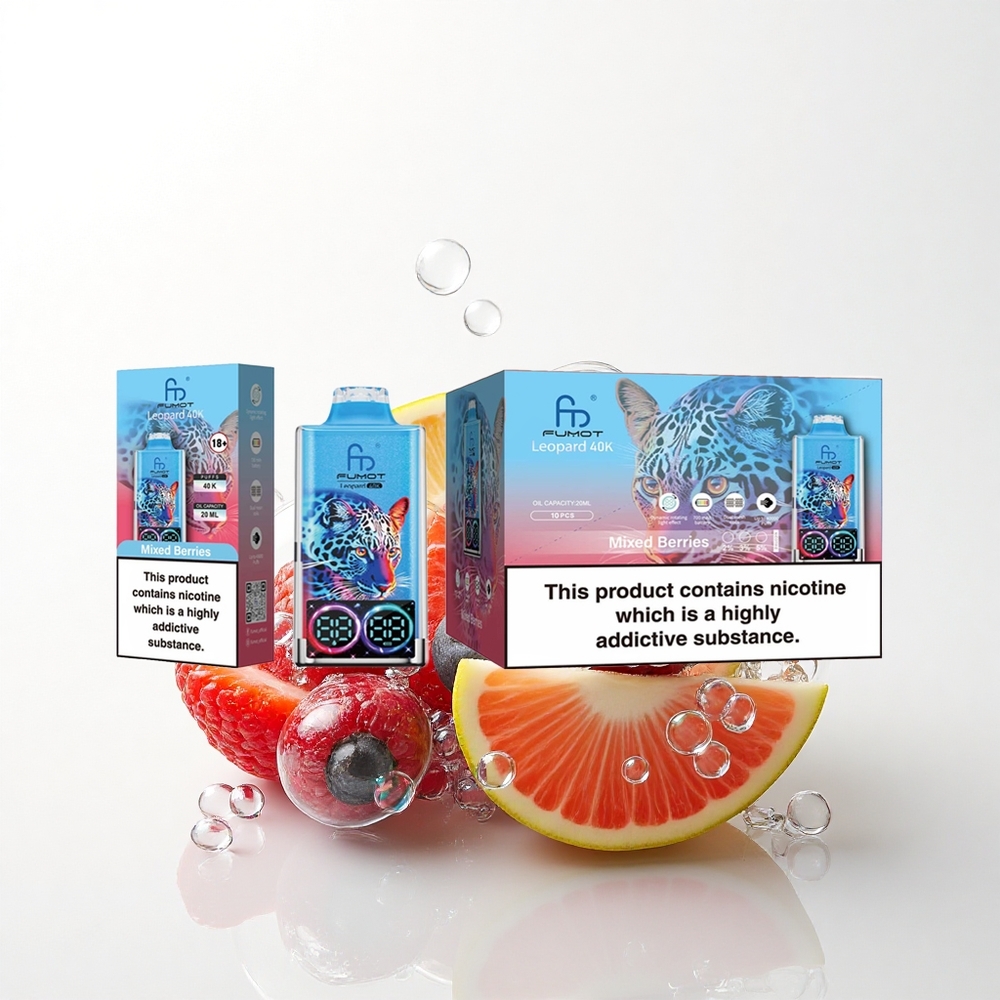 Fumot Leopard 40K Puffs Blandede Bær 5% Nikotin 700mAh Dual Mesh