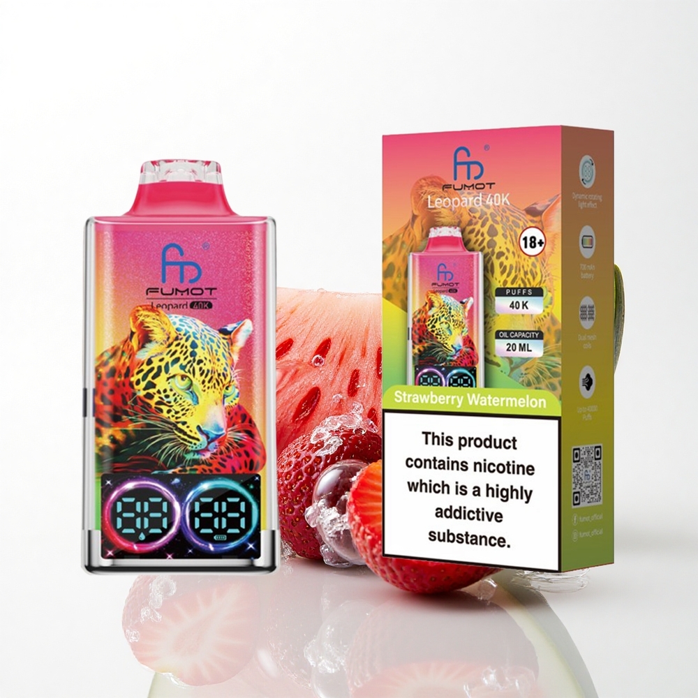 Fumot Leopard 40K Puffs Jordbær Vandmelon 5% Nikotin 700mAh Dual Mesh