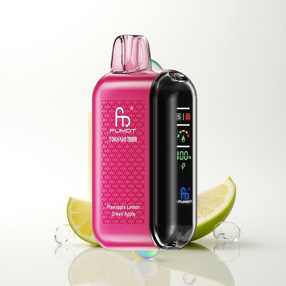 Fumot Tornado 20000 Puffs Ananas Citron Grøn Æble Dual Mesh Coil 850mAh