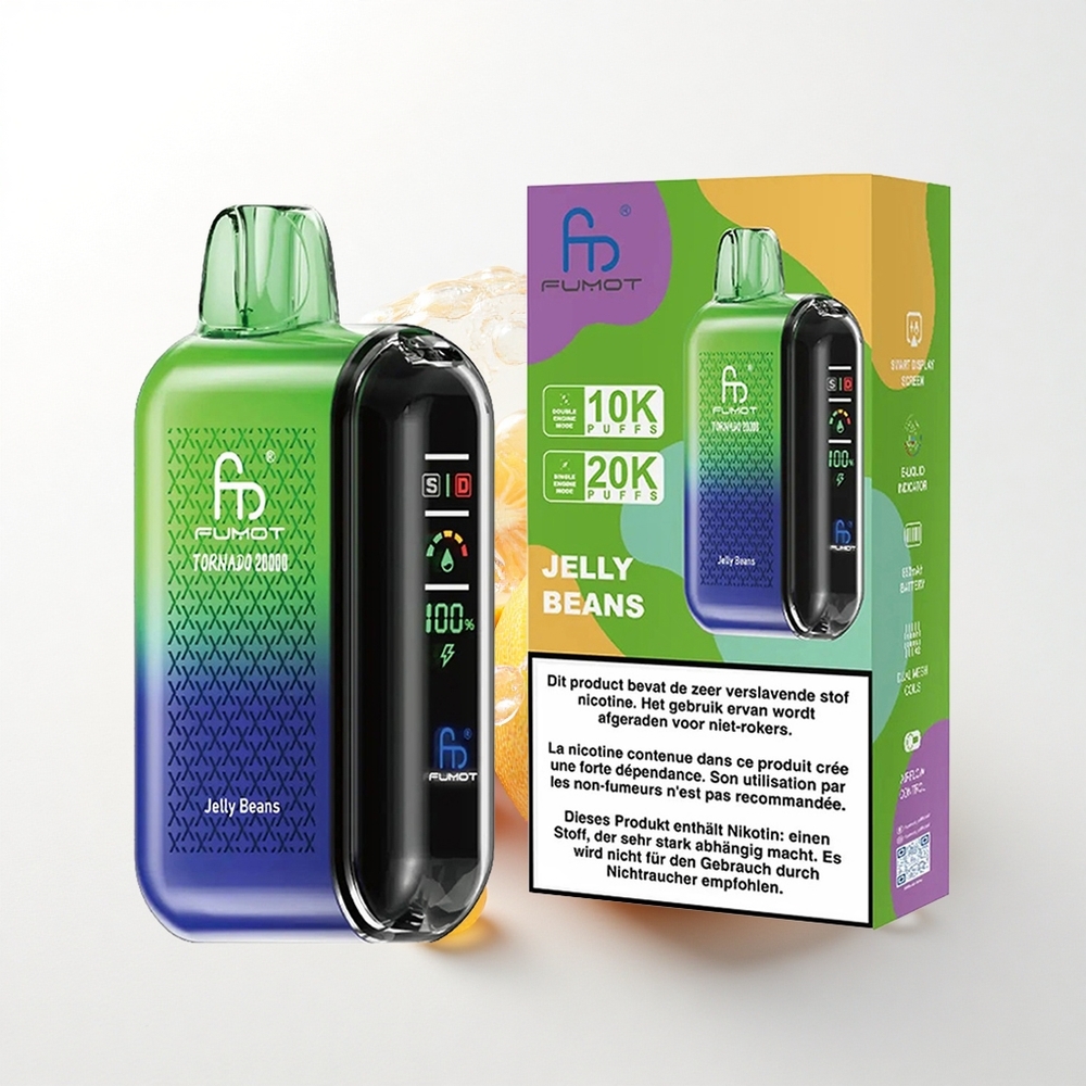 Fumot Tornado 20000 Puffs Bønne Dual Mesh 850mAh 2% Nikotin