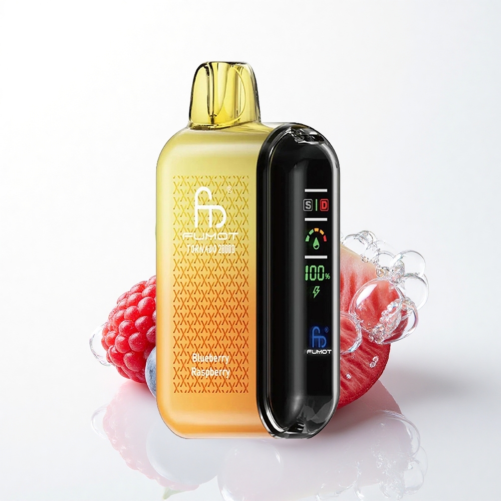 Fumot Tornado 20000 Puffs Blåbær Hindbær 850mAh 20ml Dual Mesh