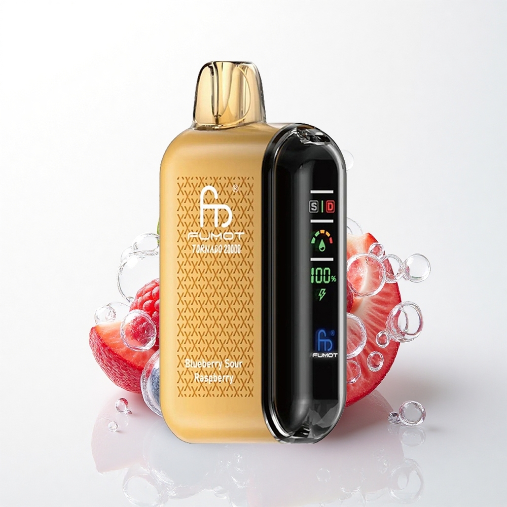 Fumot Tornado 20000 Puffs Blåbær Sur Hindbær Dual Mesh Coil 850mAh