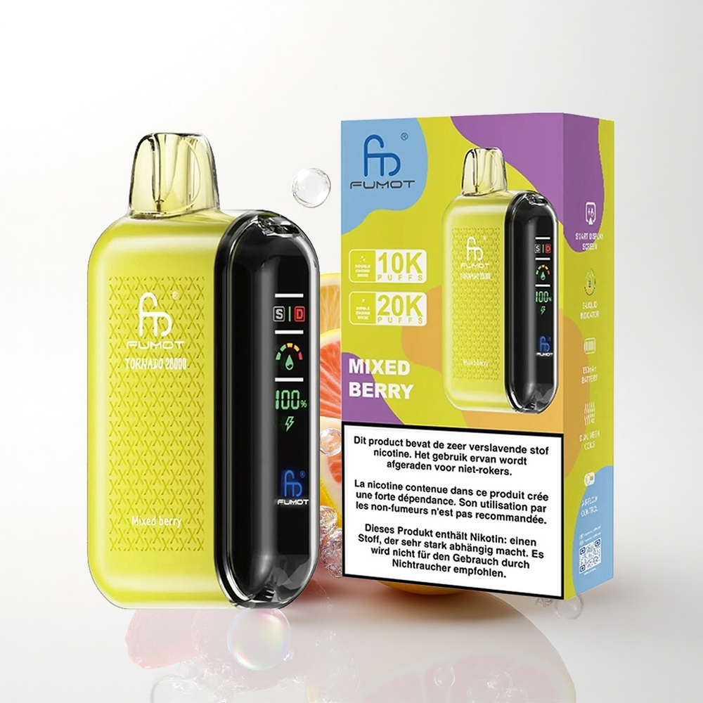 Fumot Tornado 20000 Puffs Blandet Bær Dual Mesh Coil 850mAh