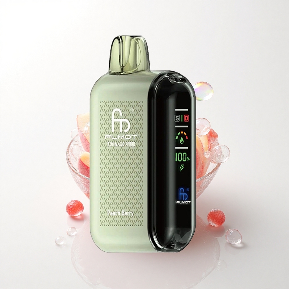 Fumot Tornado 20000 Puffs Fersken Bær Dual Mesh Coil 20ml 850mAh 2% Nikotin