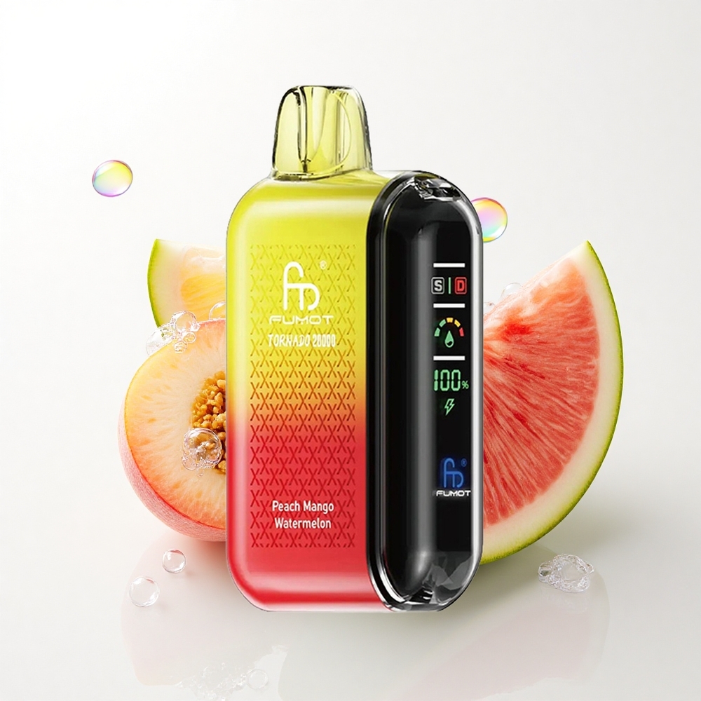 Fumot Tornado 20000 Puffs Fersken Mango Vandmelon Dual Mesh Coil 850mAh