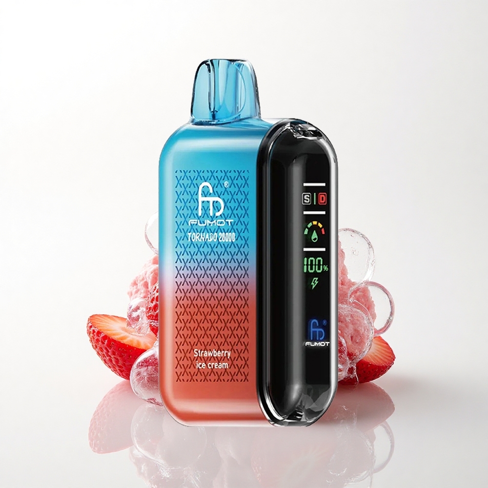 Fumot Tornado 20000 Puffs Jordbær Is Dual Mesh Coil 850mAh
