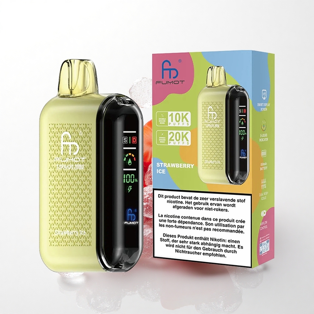 Fumot Tornado 20000 Puffs Jordbær Is Dual Mesh Coil