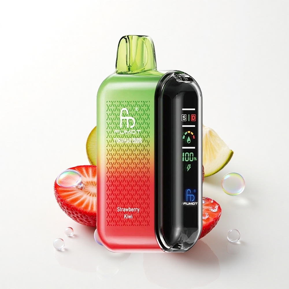 Fumot Tornado 20000 Puffs Jordbær Kiwi Dual Mesh Coil 850mAh