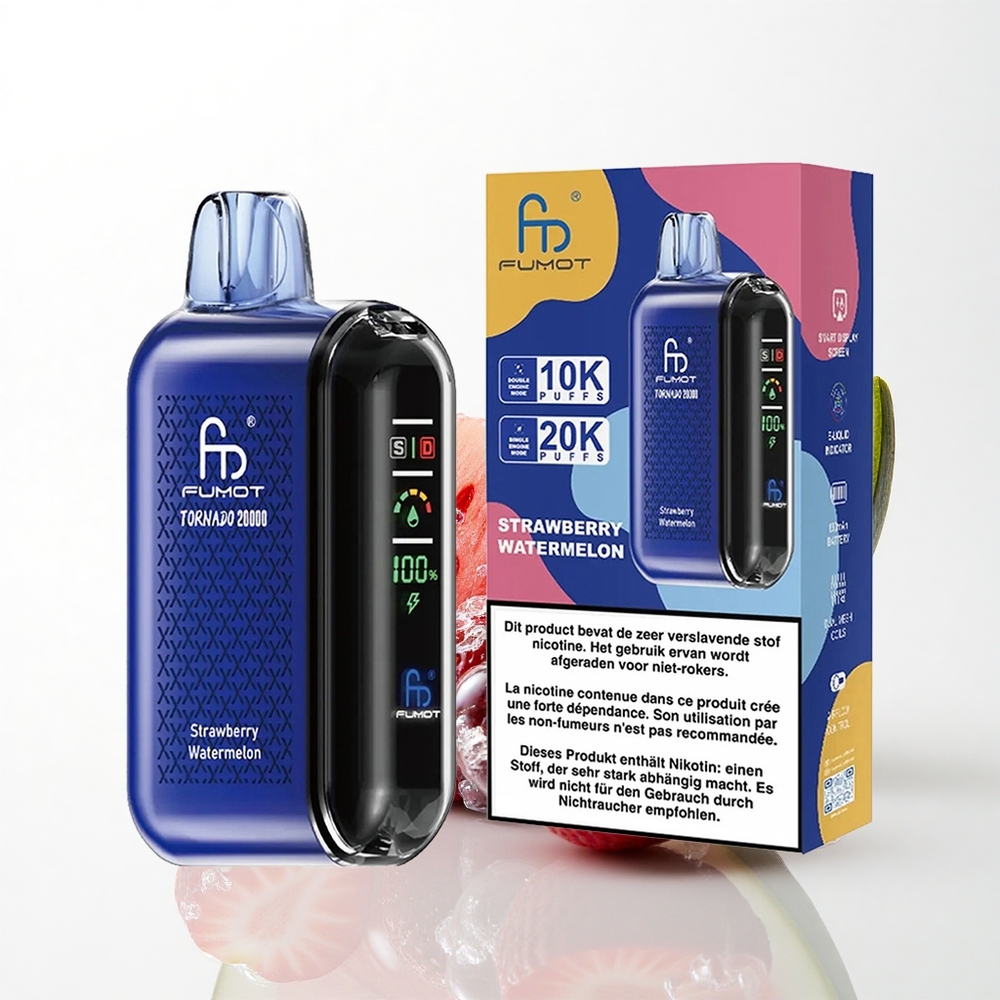 Fumot Tornado 20000 Puffs Jordbær Vandmelon Dual Mesh Coil 850mAh