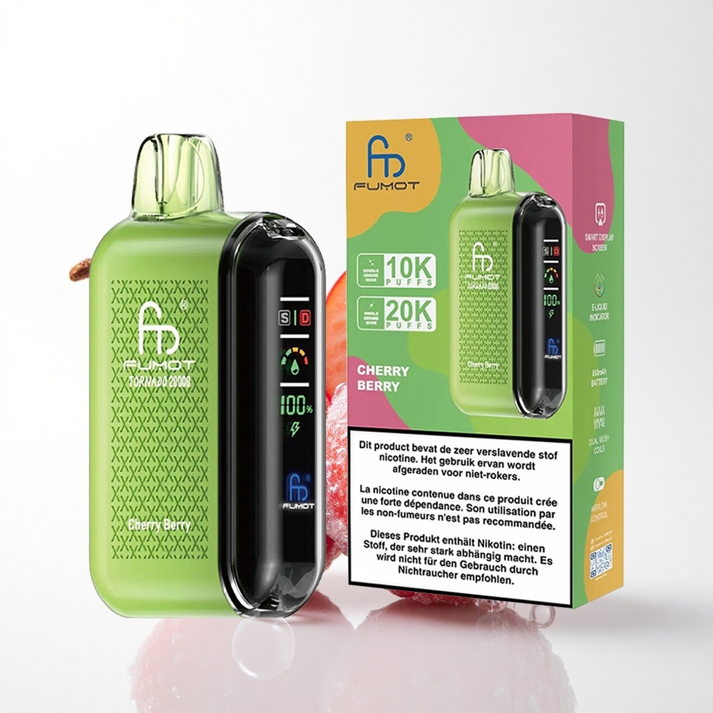 Fumot Tornado 20000 Puffs Kirsebær Bær Dual Mesh 850mAh