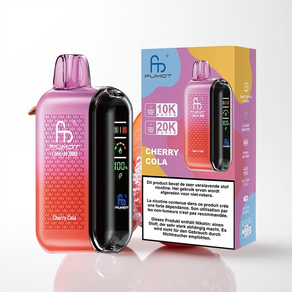 Fumot Tornado 20000 Puffs Kirsebær Cola Dual Mesh Coil 850mAh