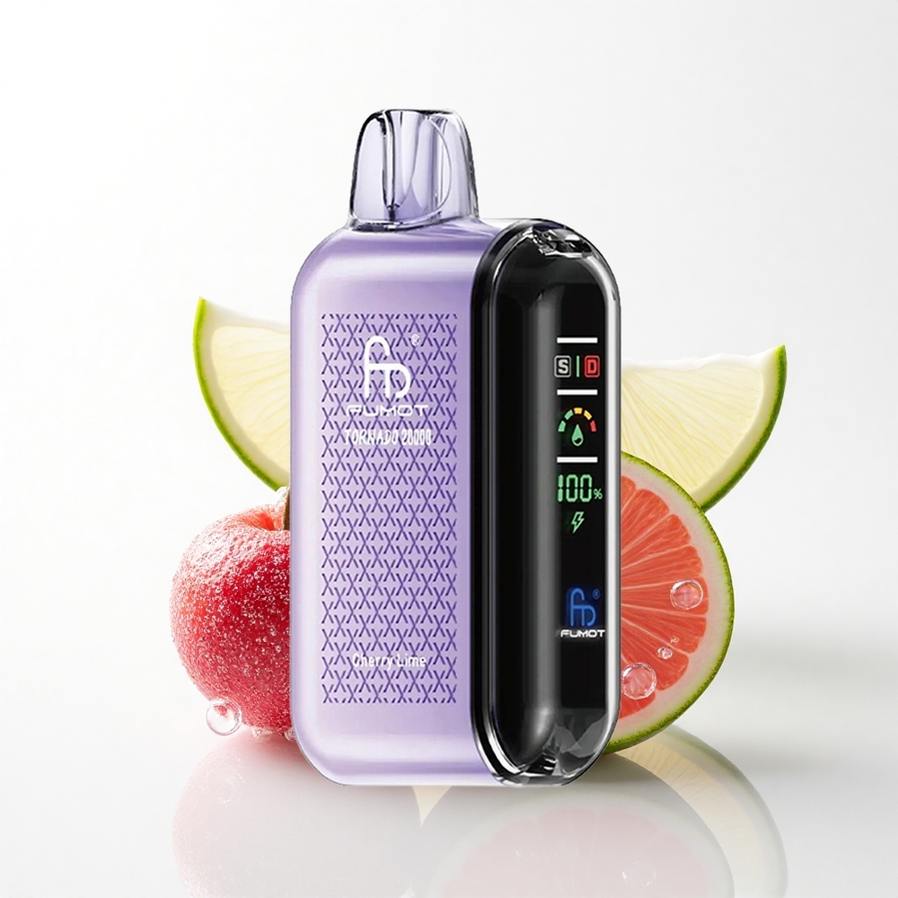 Fumot Tornado 20000 Puffs Kirsebær Lime Dual Mesh Coil 850mAh