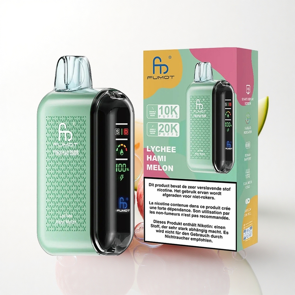 Fumot Tornado 20000 Puffs Lychee Hami Melon Dual Mesh Coil 850mAh