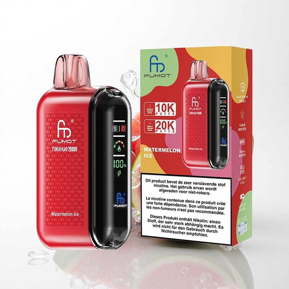 Fumot Tornado 20000 Puffs Vandmelon Is Dual Mesh Coil 850mAh
