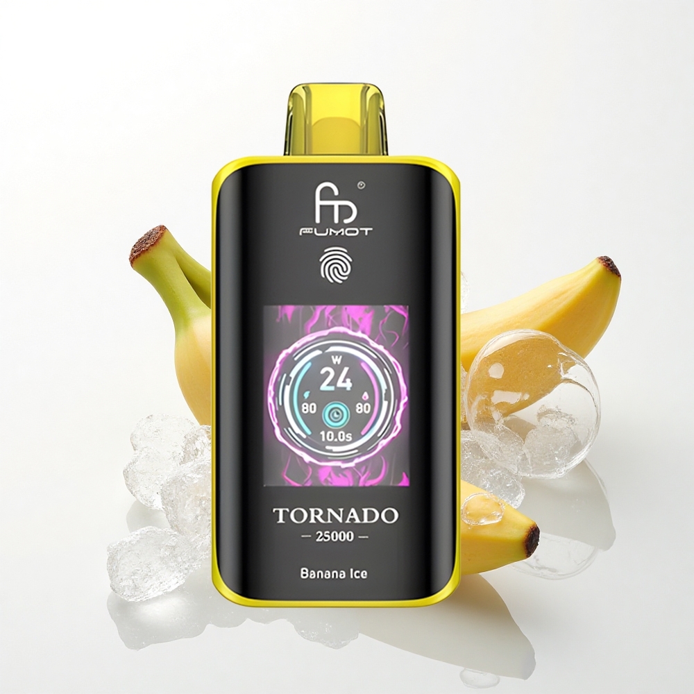 Fumot Tornado 25000 Puffs Banana Is med 700mAh og 20ml