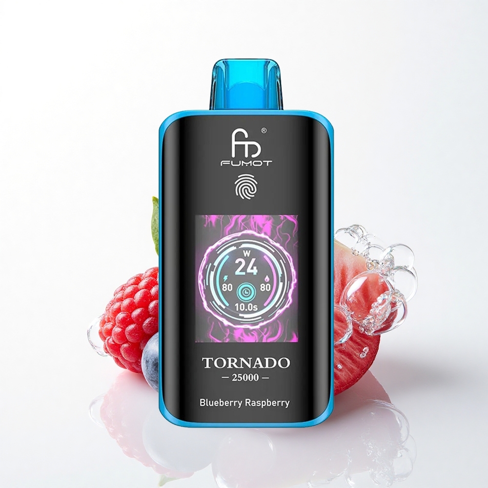 Fumot Tornado 25000 Puffs Blåbær Hindbær 700mAh 20ml 0/2%/3%/5% Nikotin