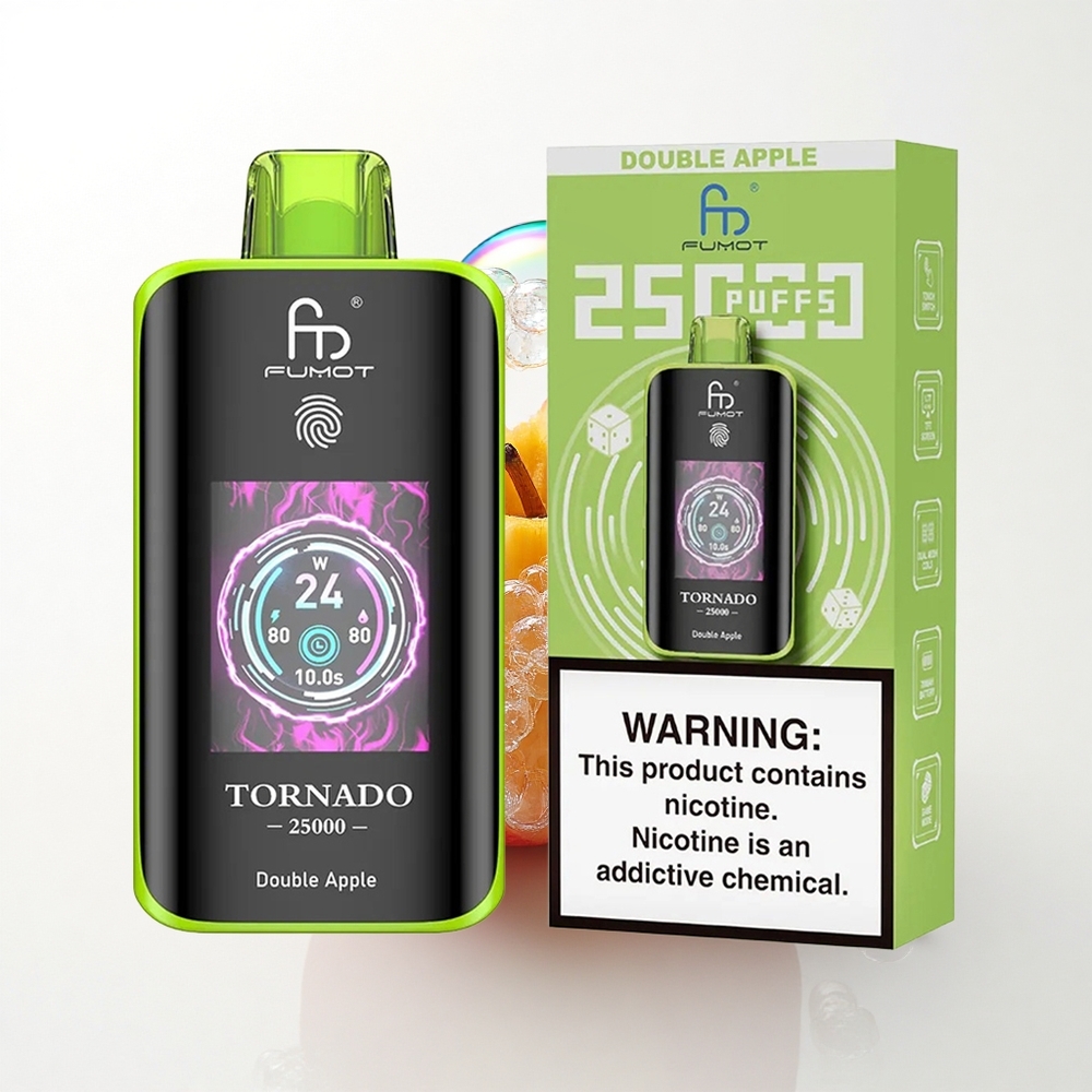 Fumot Tornado 25000 Puffs Dobbelt Æble 700mAh 20ml Type-C