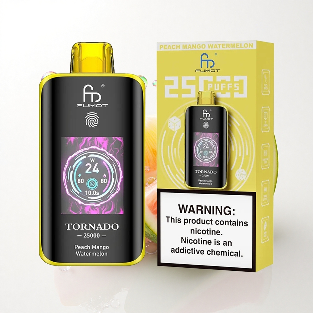 Fumot Tornado 25000 Puffs Fersken Mango Vandmelon med 700mAh og 20ml