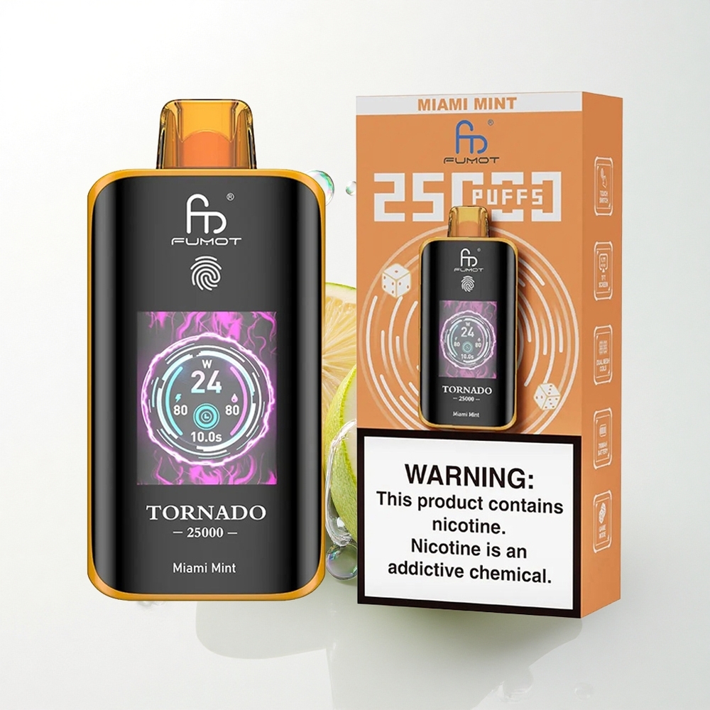 Fumot Tornado 25000 Puffs København Mynte Skærm HD 700mAh 20ml Nikotin