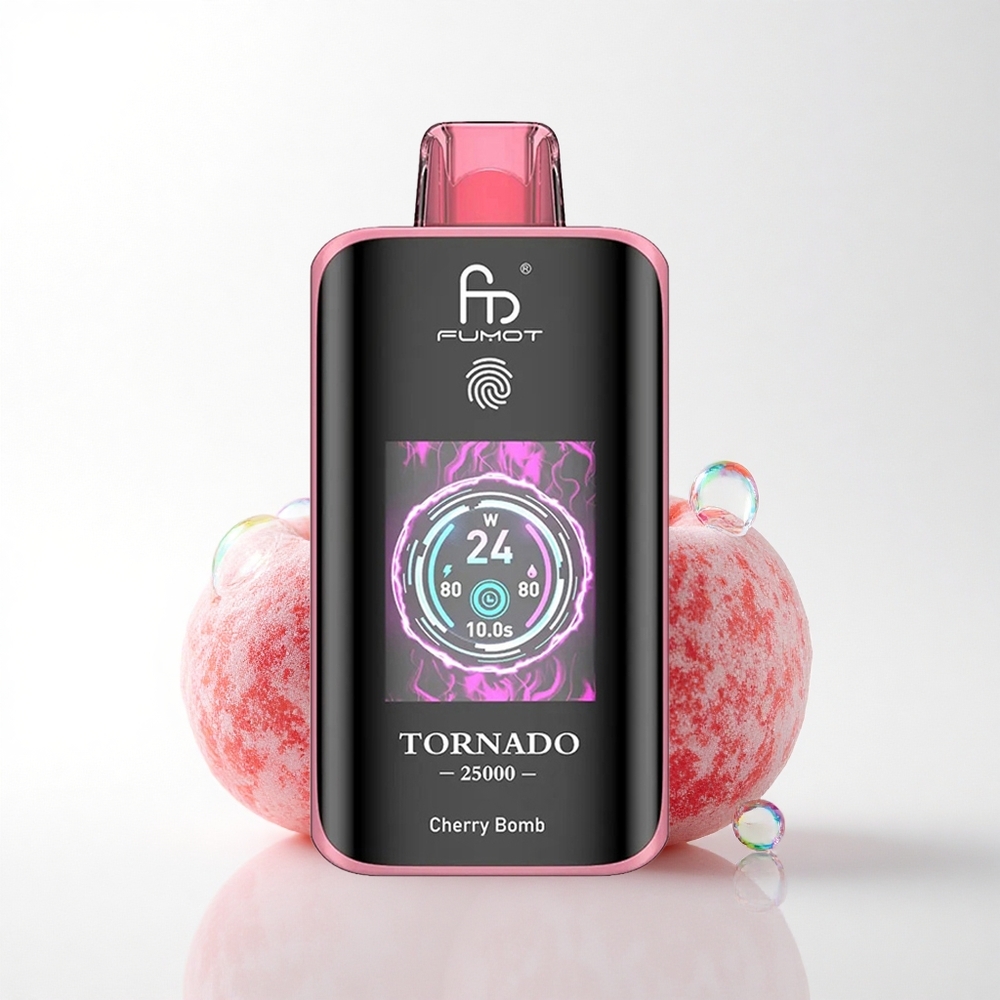 Fumot Tornado 25000 Puffs Kirsebombe HD Skærm 700mAh 20ml