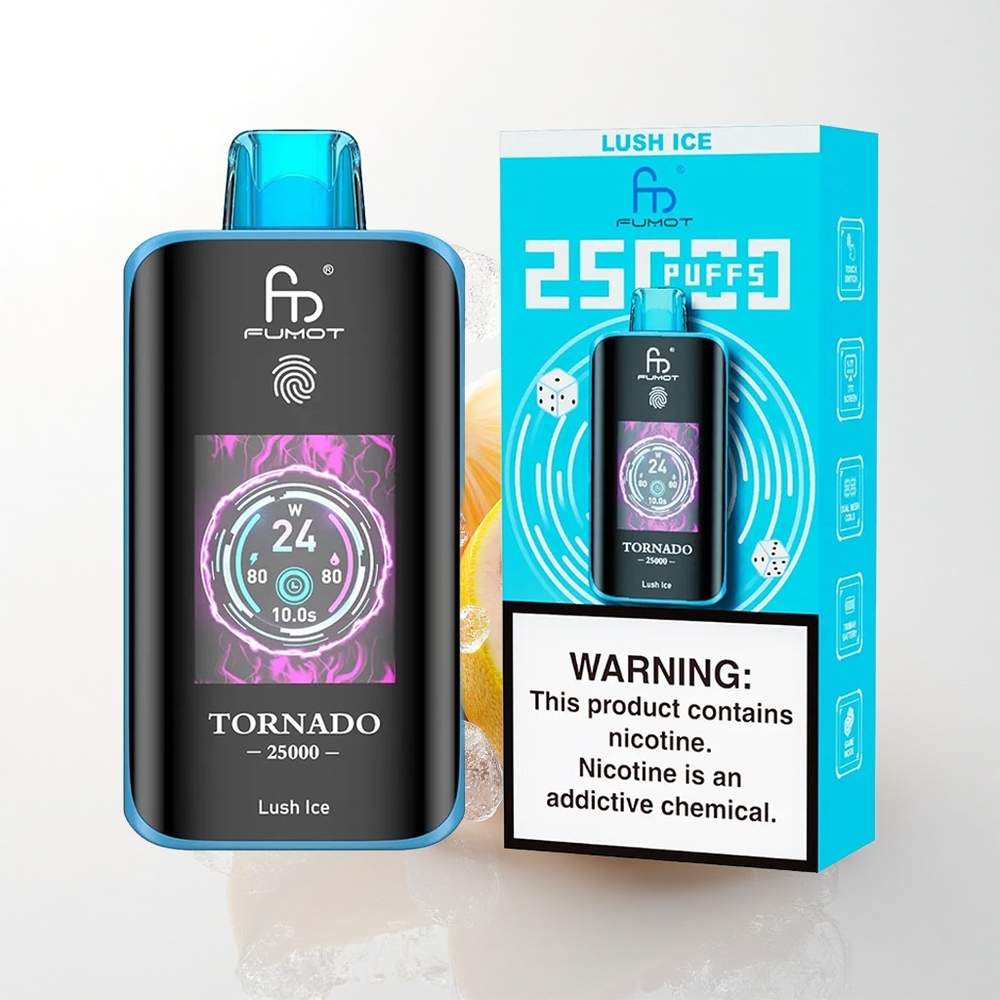Fumot Tornado 25000 Puffs Lysende Is med 700mAh og 20ml