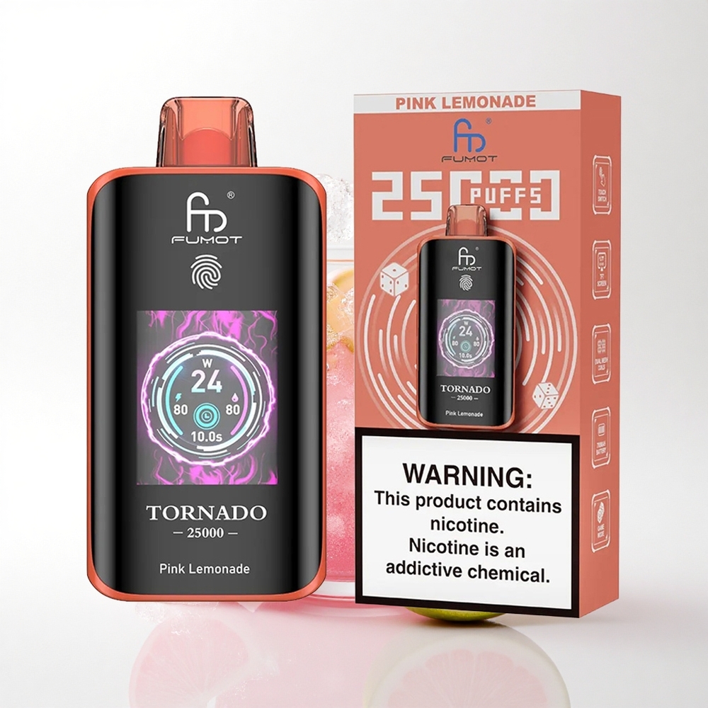 Fumot Tornado 25000 Puffs Rosa Citronvand med 700mAh og 20ml