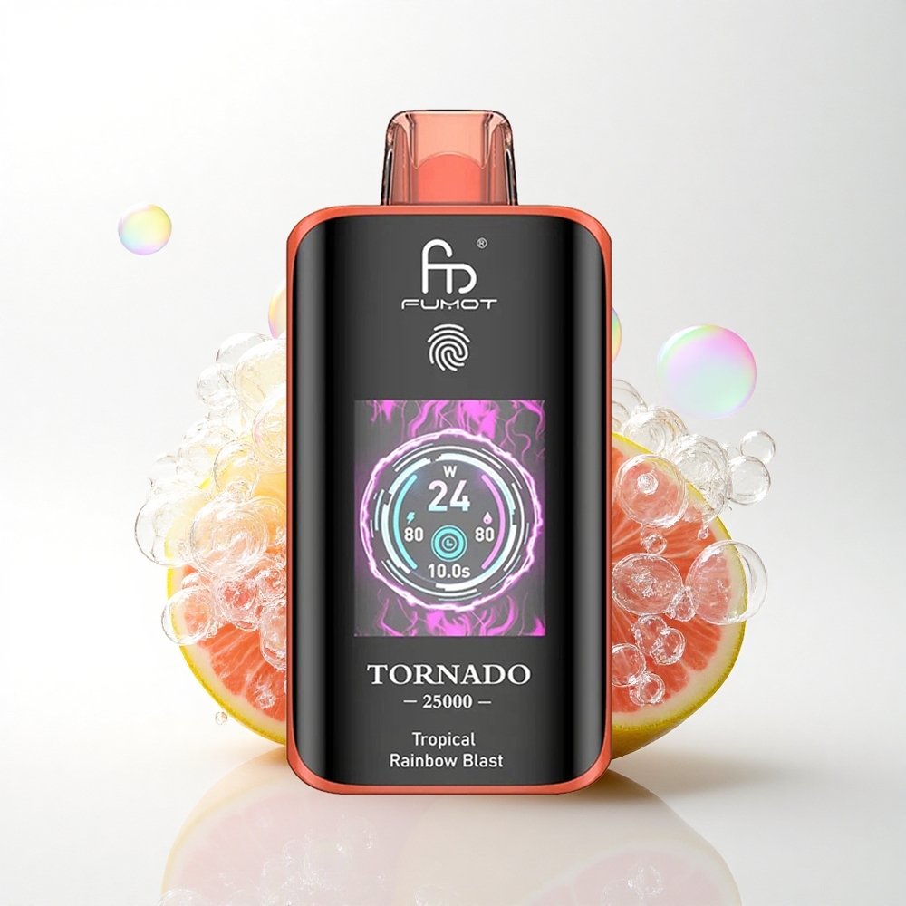 Fumot Tornado 25000 Puffs Tropisk Regnbue Eksplosion med 700mAh og 20ml