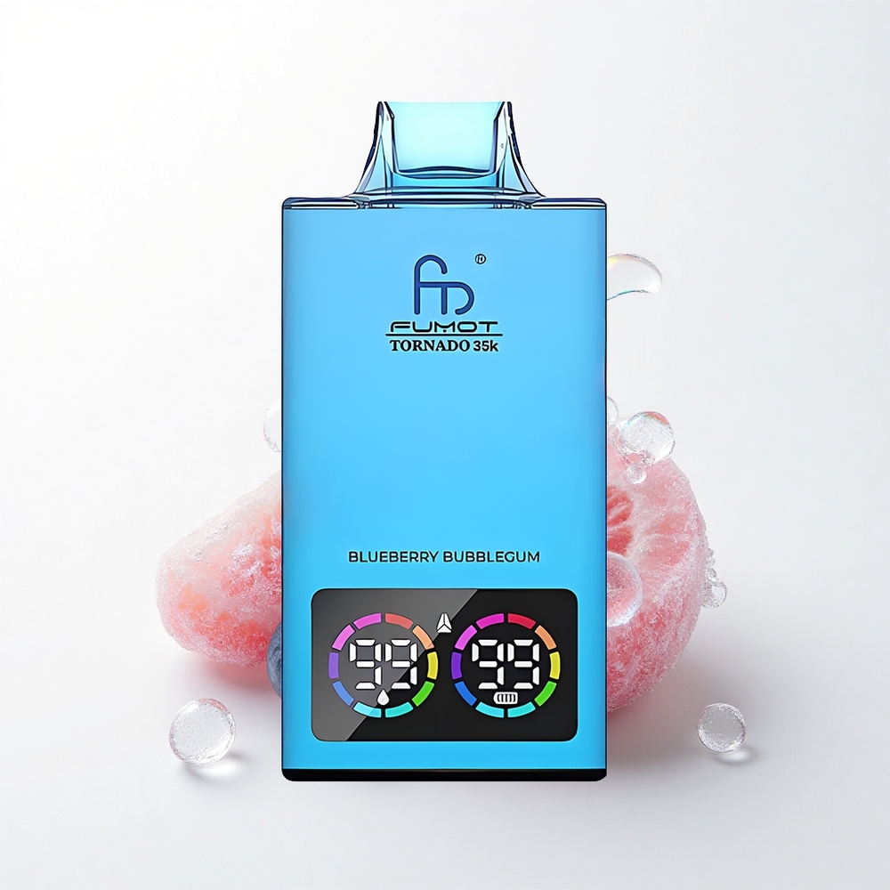Fumot Tornado 35000 Puffs Blåbobletyggegummi med Dual Mesh Coil og 700 mAh