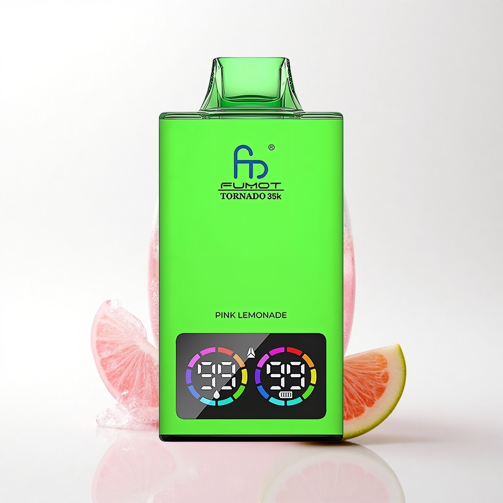 Fumot Tornado 35000 Puffs Hvid Citronvand Dual Mesh Coil 700 mAh