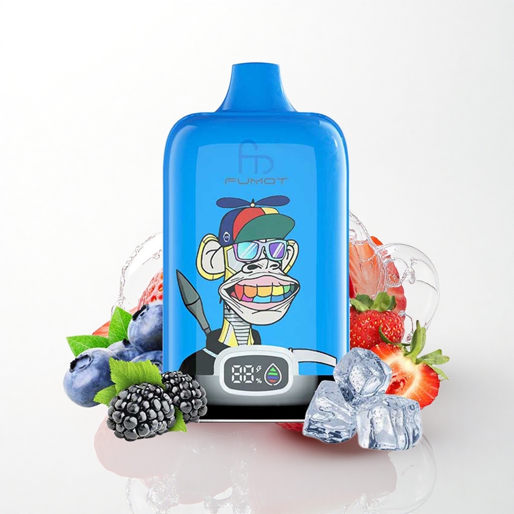 Fumot Tornado Digital Box 12000 Puffs Jordbær Vindrue 550mAh Mesh Coil