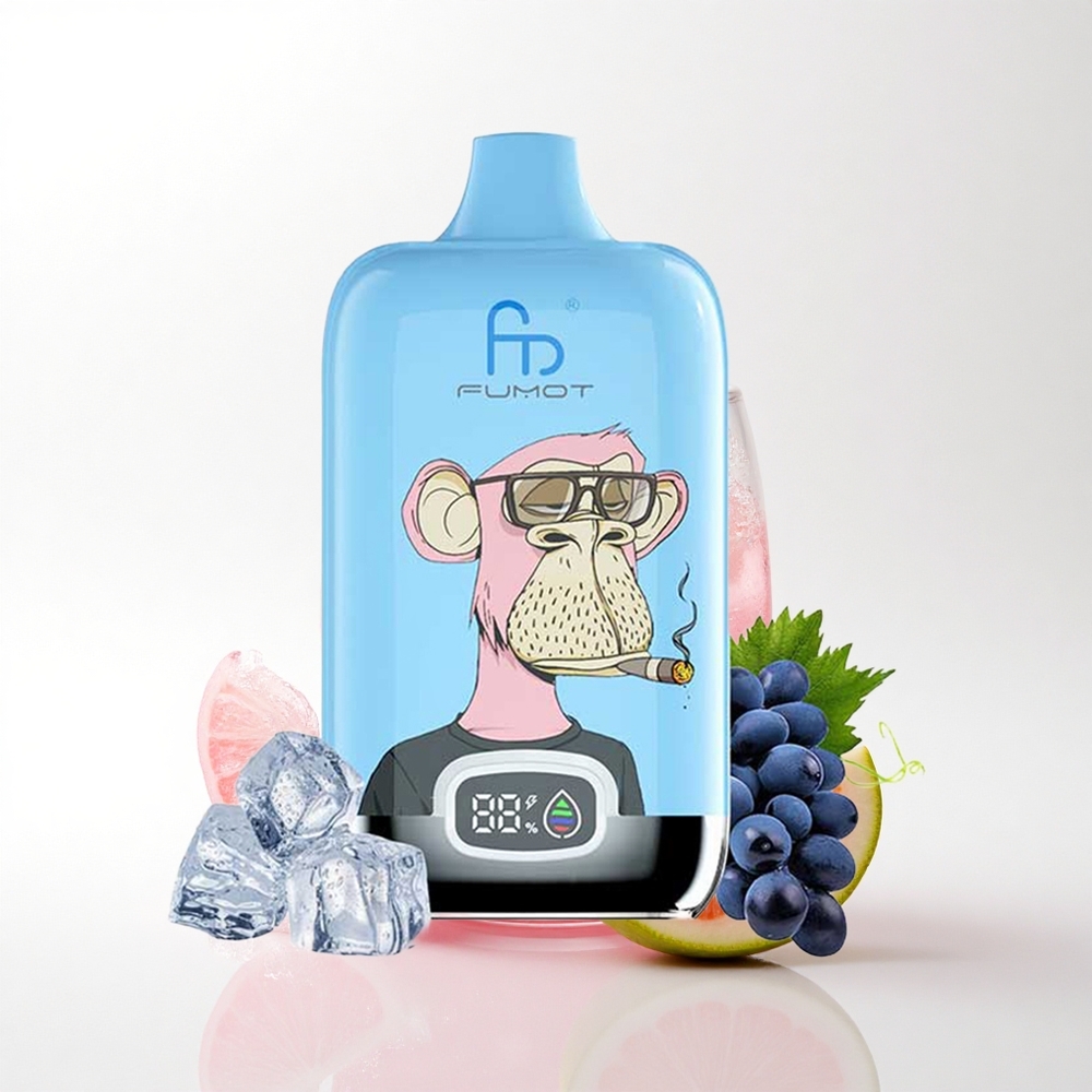 Fumot Tornado Digital Box 12000 Puffs Rød Hyldeblomst Med 5% Nikotin Og 550mAh
