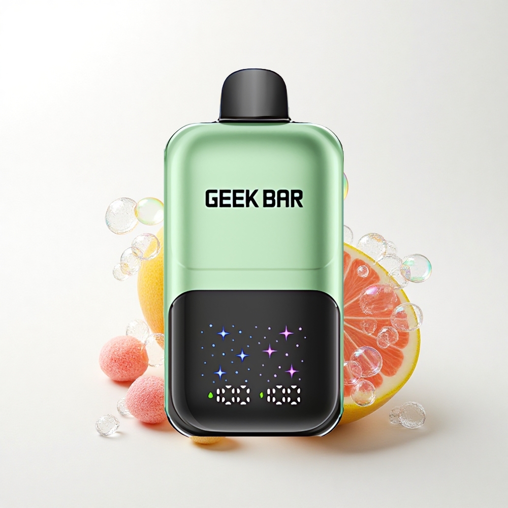 GEEK BAR 2GO 20ml 50000 Puffs Sure Mælkebøtte & Sure Frugter med Interaktiv Stor Skærm, 5% Nikotin, Genopladelig Batteri