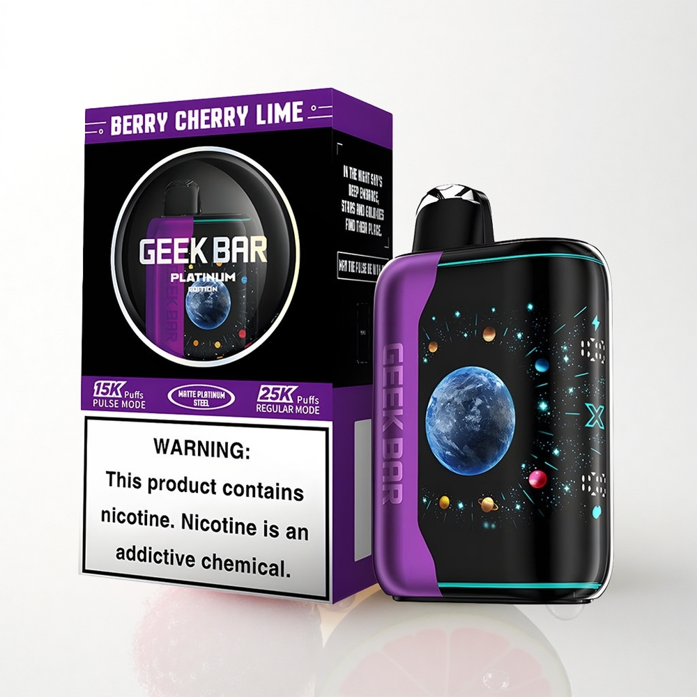 GEEK BAR Platinum Edition 25000 Puffs Bær Kirsebær Lime med 2% nikotin og 20mL e-væske