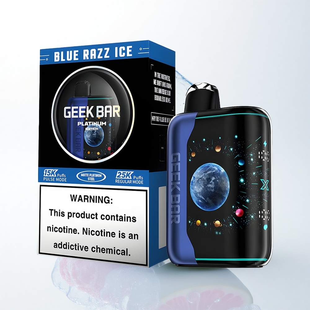 GEEK BAR Platinum Edition 25000 Puffs Blå Hindbær Is med 2% nikotin og 20mL e-væske