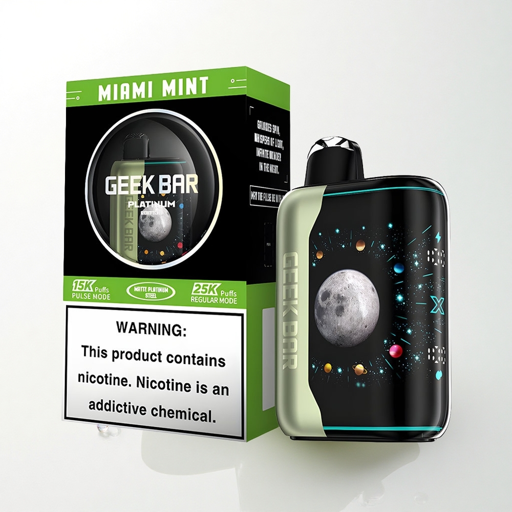 GEEK BAR Platinum Edition 25000 Puffs København Mynte med 2% nikotin og Dual Mesh Coil