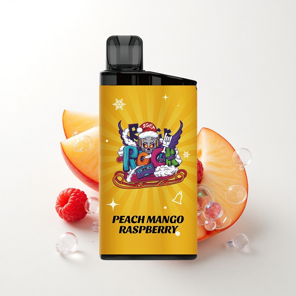 IGET Bar 3500 Puffs Fersken Mango Hindbær 1400 mAh Mesh