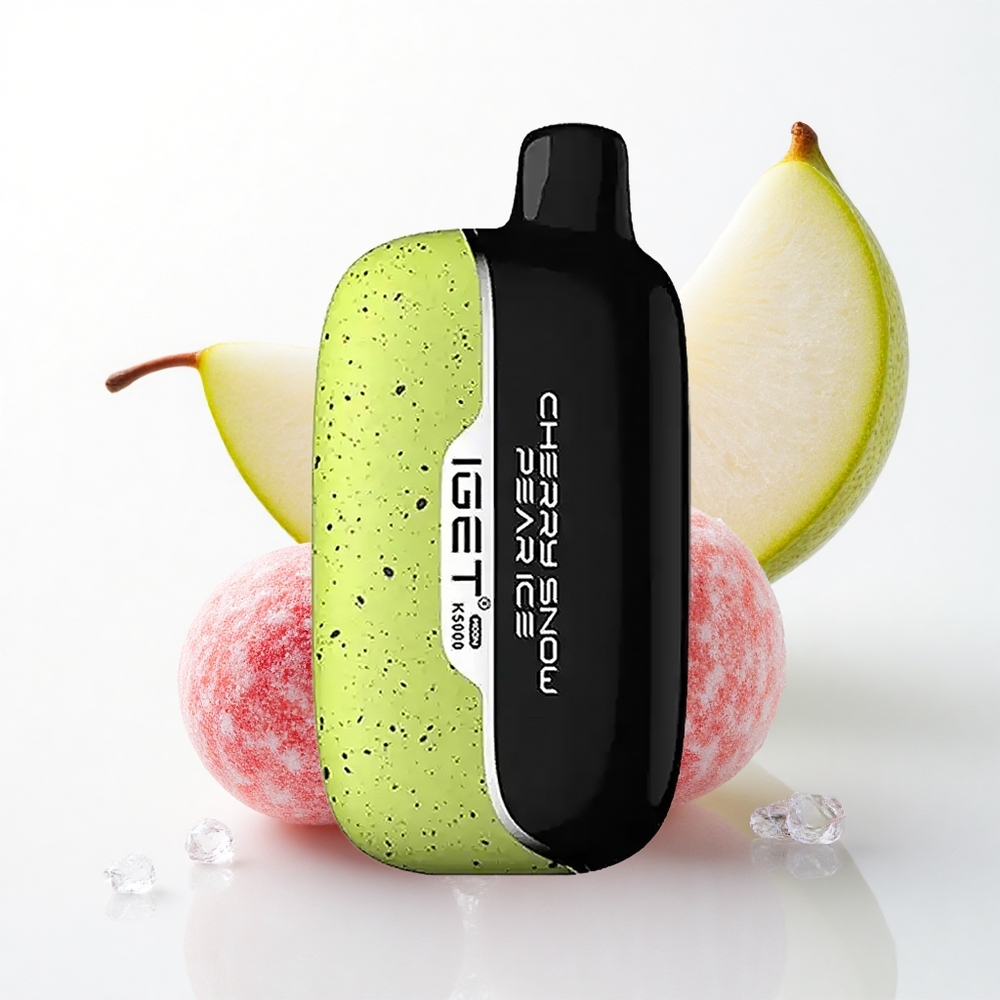 IGET Moon K5000 Puffs Kirsebær Sne Pære Is med PC-materiale og Mesh Coil 1.35 Ohm