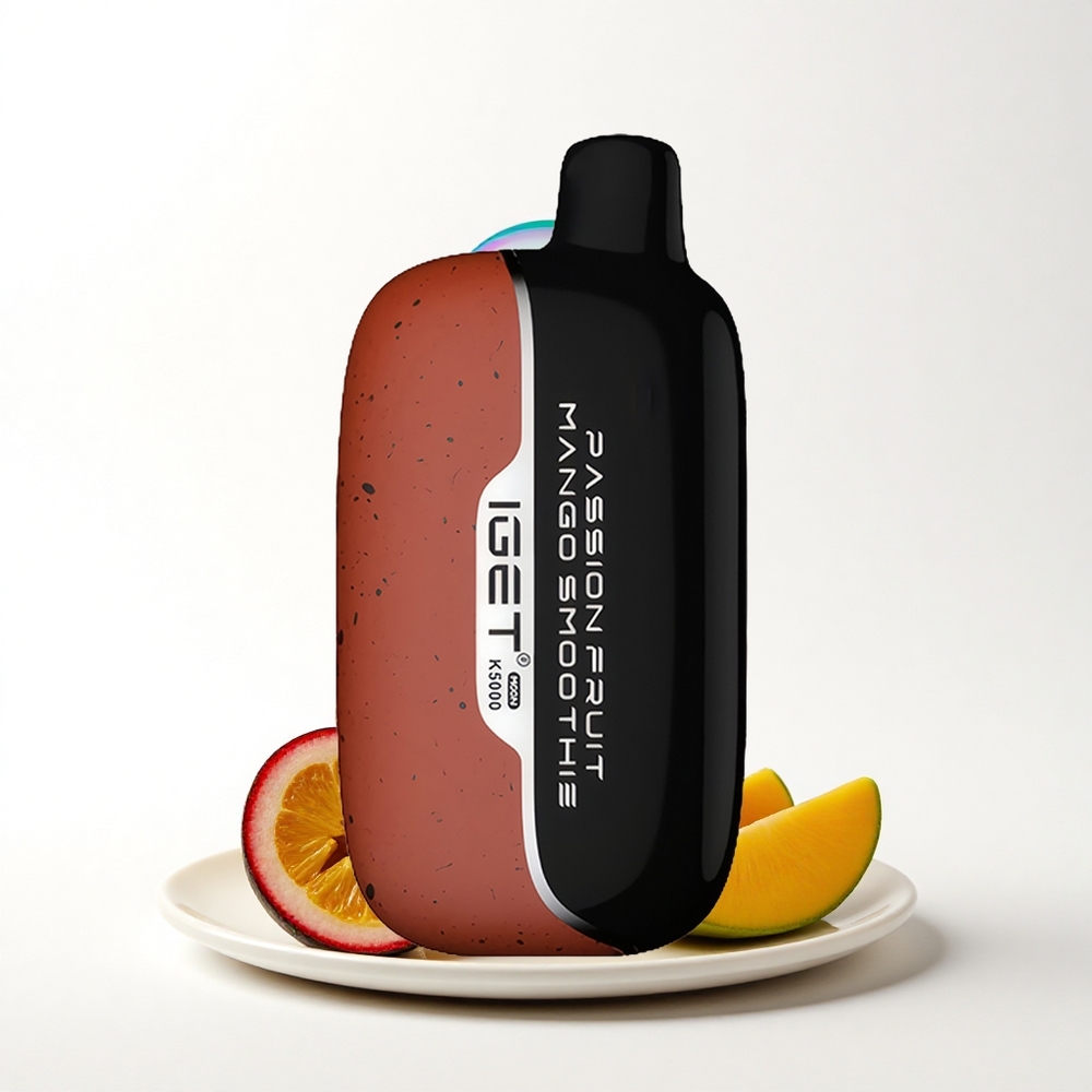 IGET Moon K5000 Puffs Passionsfrugt Mangosmoothie med PC-materiale og 1,35 Ohm Mesh Coil
