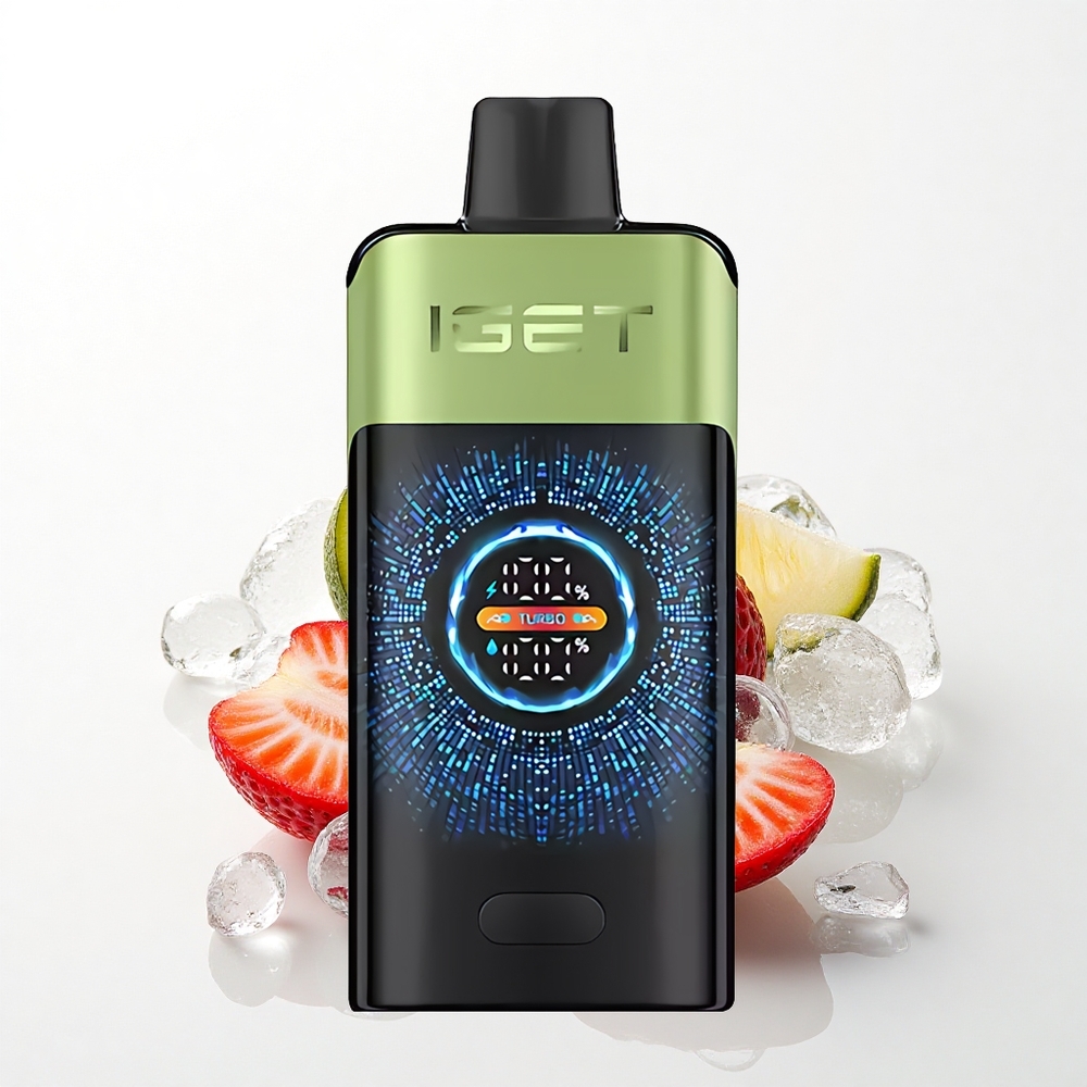 IGET ONE 12000 Puffs Jordbær Kiwi Is med 2700 mAh Batteri og Dobbelt Mesh Spole
